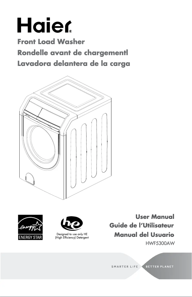 Image de la première page du manuel de l'appareil HWF5300AW