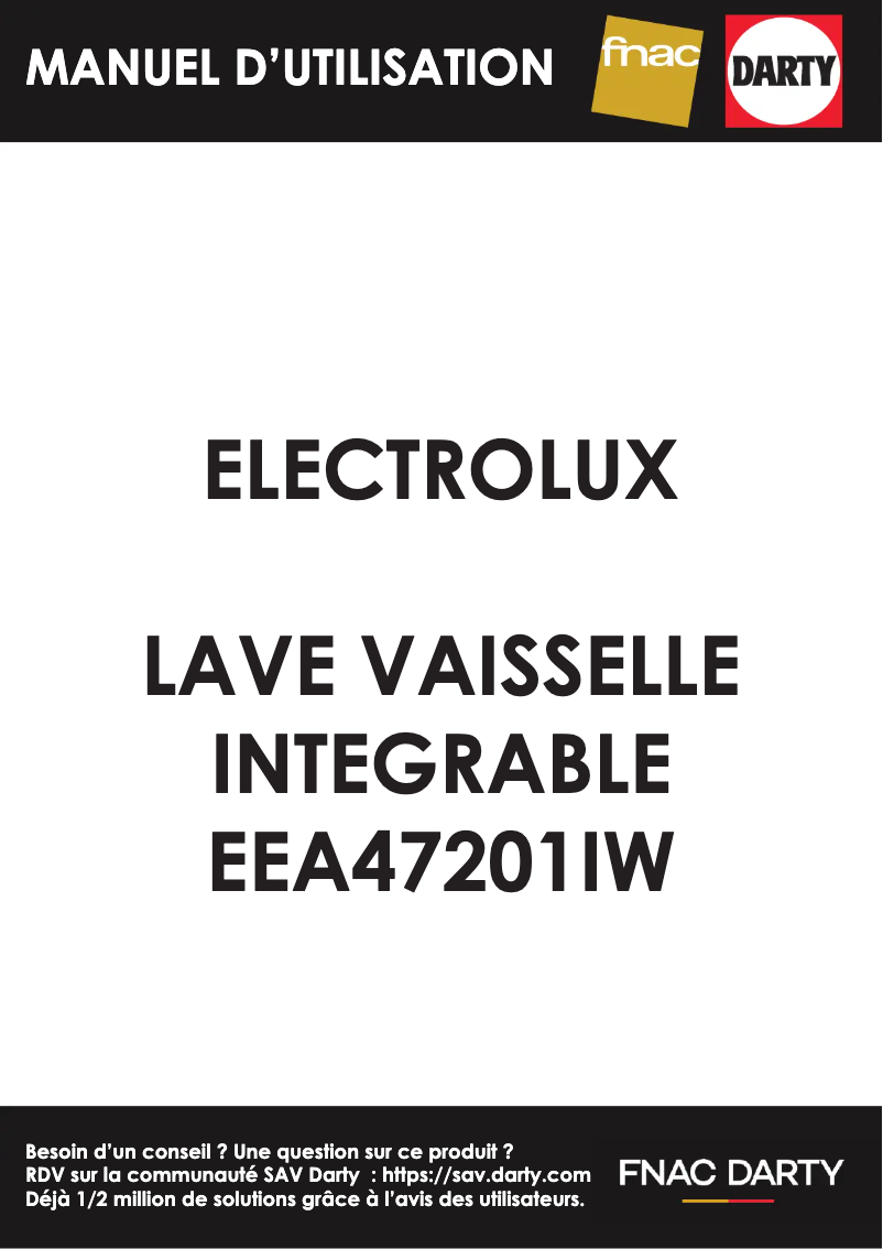 Page 1 de la notice Manuel utilisateur Electrolux EEA47201IW