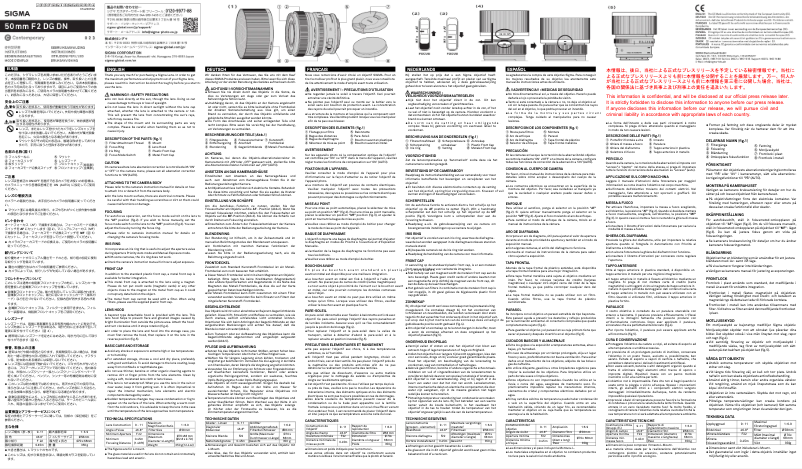 Página 1 del manual Manual de usuario Sigma 50mm / f 2.0 DG DN