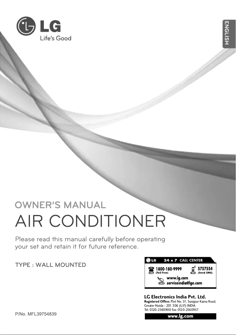 First page image of the manual for LSA3MP2S