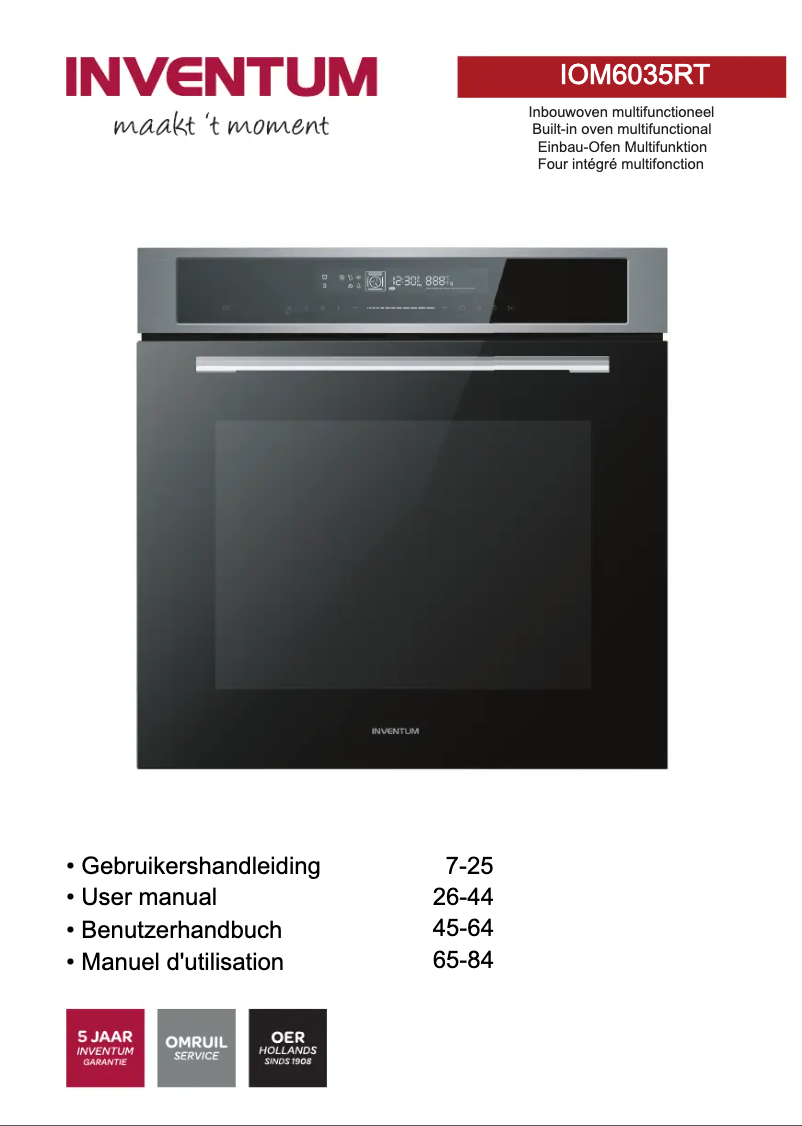 Page 1 de la notice Manuel utilisateur Inventum IOM6035RT
