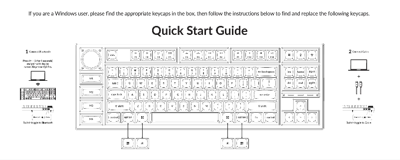 Page 1 de la notice Guide de démarrage rapide Keychron Q3 Pro SE