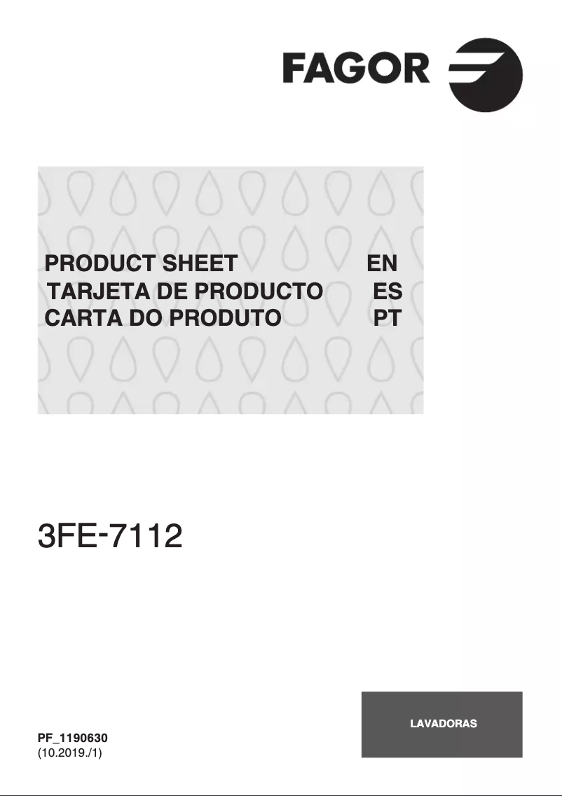 Page 1 de la notice Fiche technique Fagor 3FE-7112