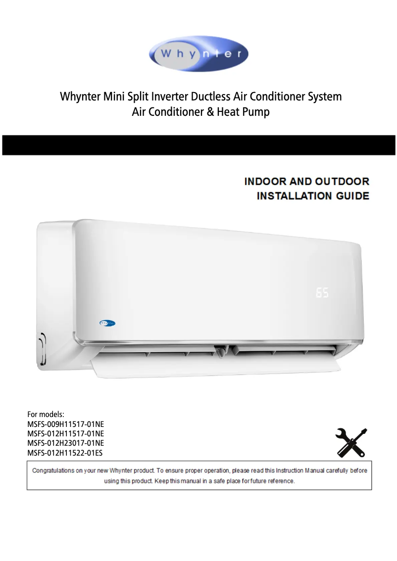 Page 1 de la notice Manuel utilisateur Whynter MSFS-012H11517-01NE