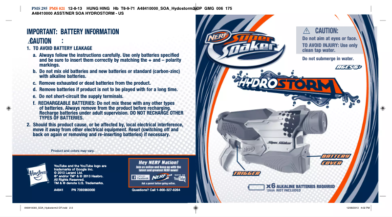 Página 1 del manual Manual de usuario Nerf Super Soaker Hydrostorm Blaster