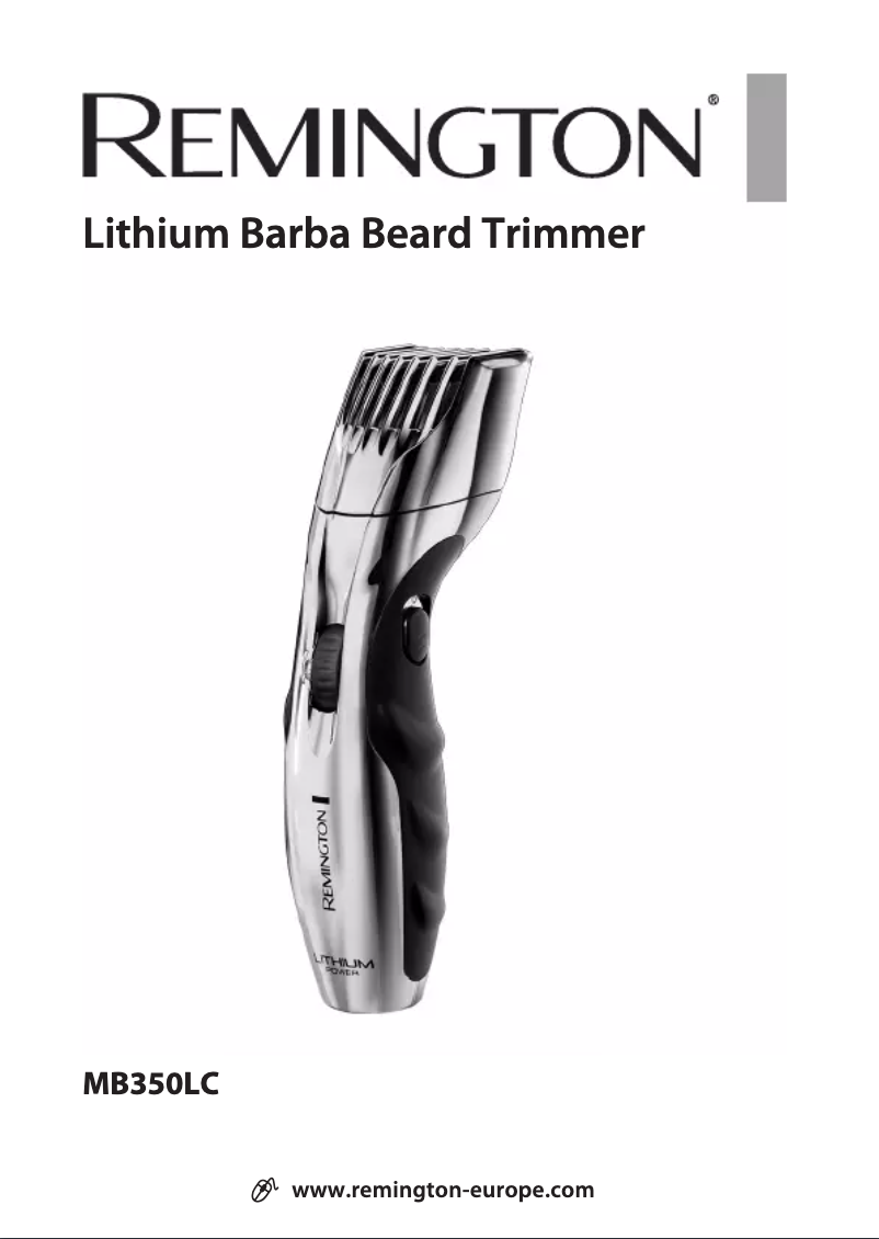 Page n°1 - Manuel utilisateur Remington Lithium Barba MB350LC