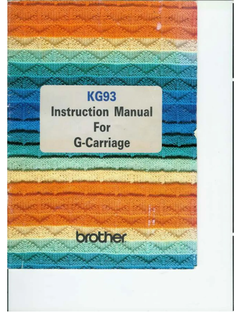 Página 1 del manual Manual de usuario Brother KG 93