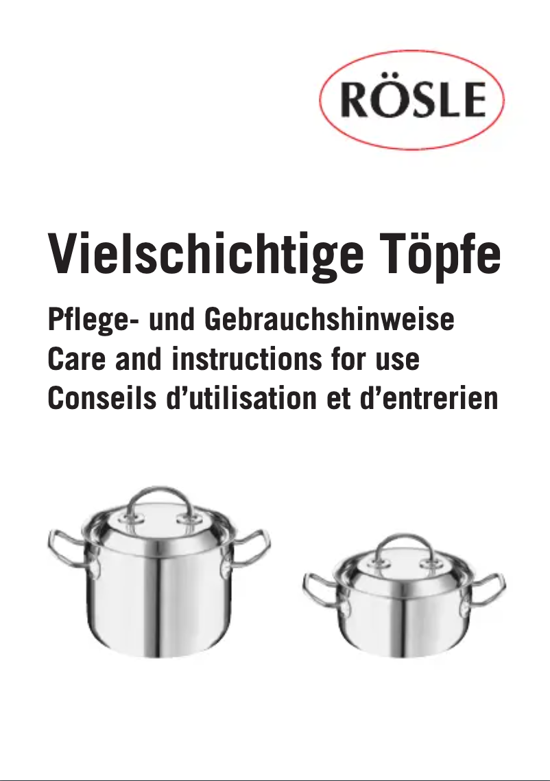 Page n°1 - Manuel utilisateur Rösle 91632