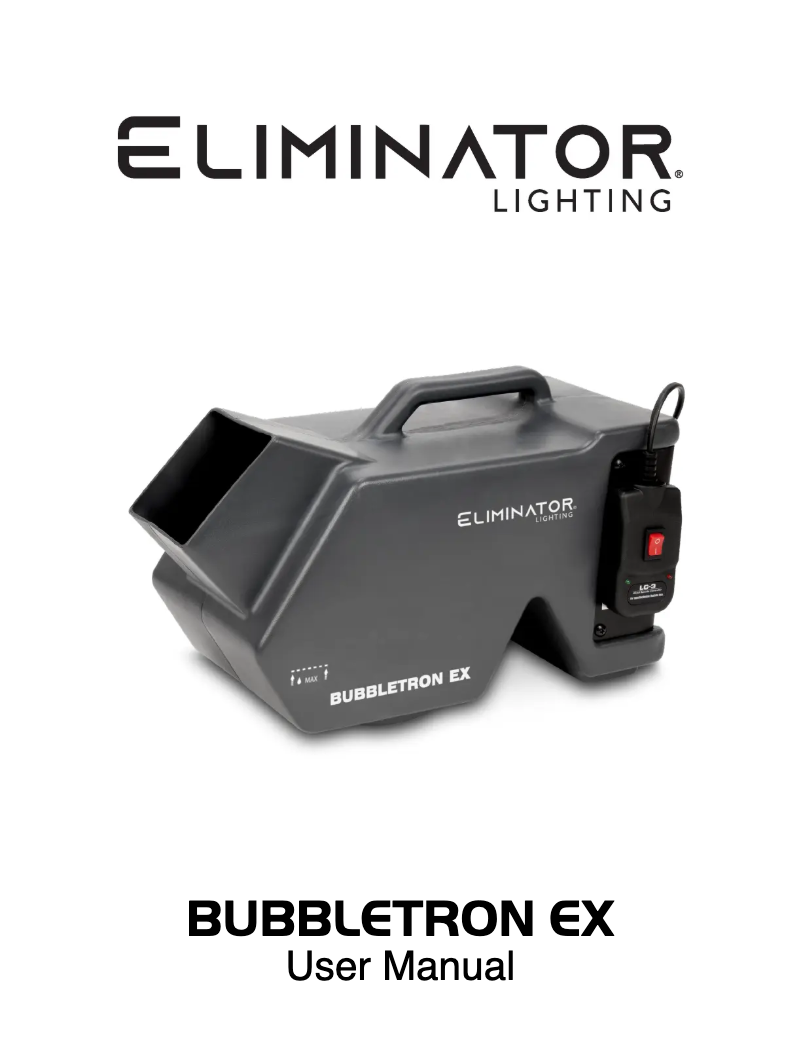 Page n°1 - Manuel utilisateur Eliminator Lighting BUBBLETRON EX