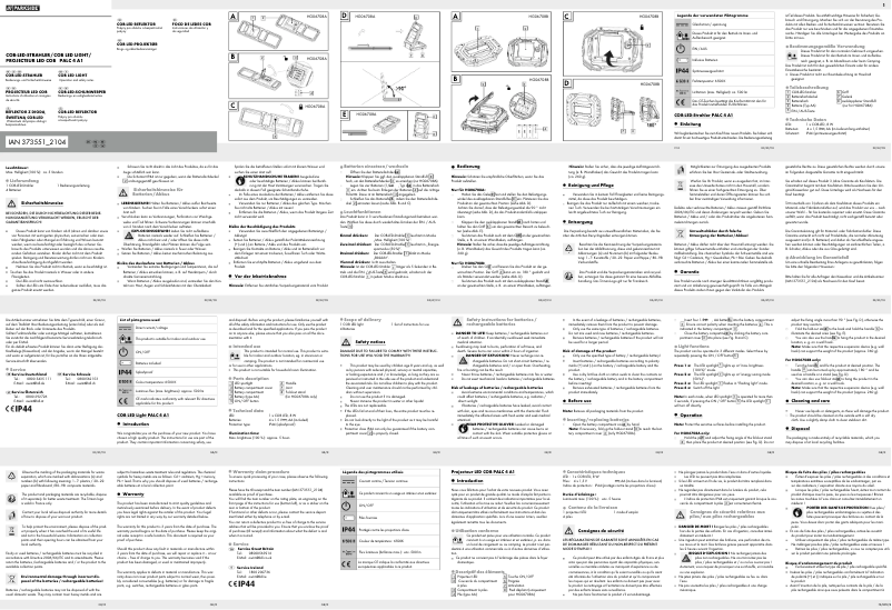 Page n°1 - Manuel utilisateur Parkside PALC 4 A1