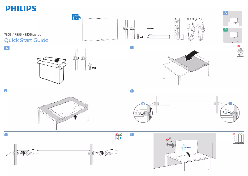 Page n°1 - Guide de démarrage rapide Philips 43PUS7805