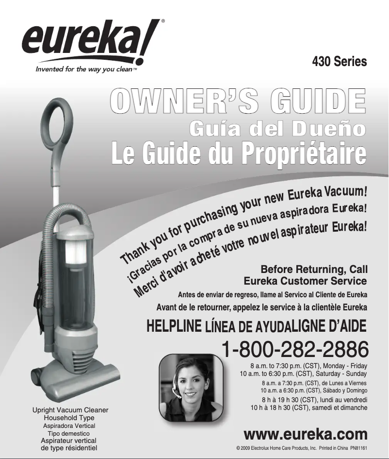 Page 1 de la notice Manuel utilisateur Electrolux Pet Lover Oh! 439AZ