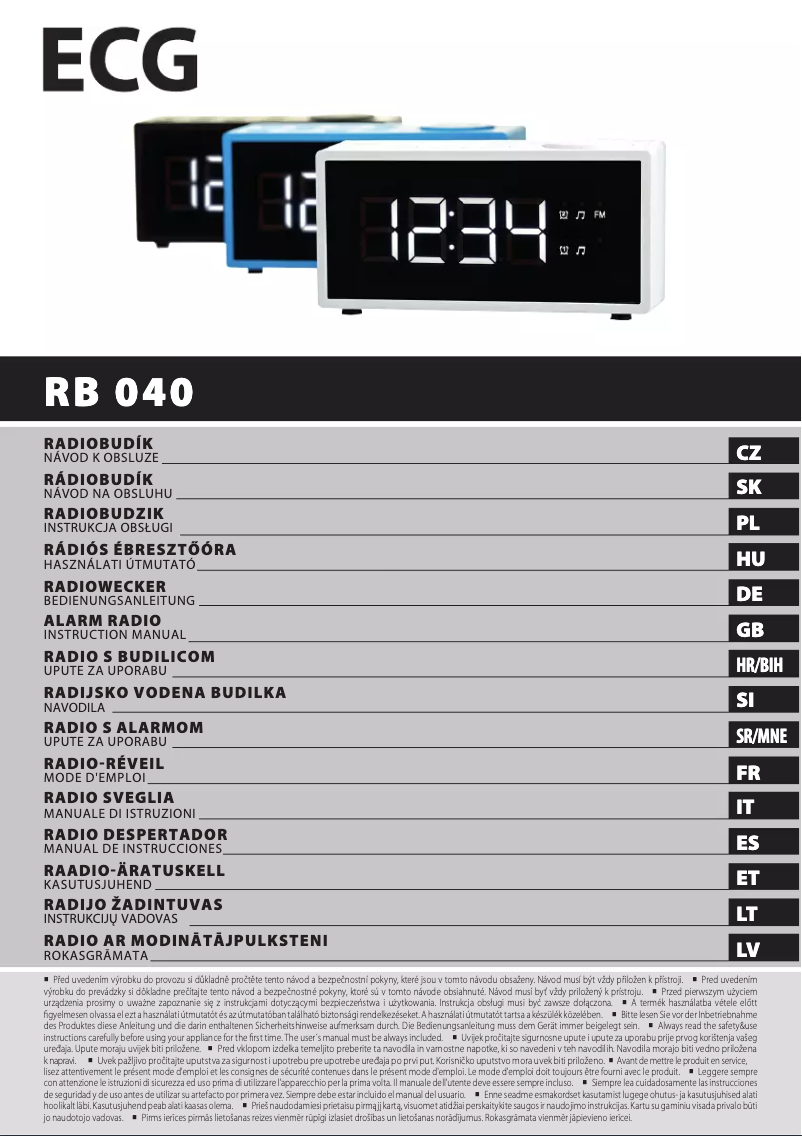 Image de la première page du manuel de l'appareil RB 040