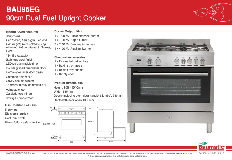 Image de la première page du manuel de l'appareil BAU95EG