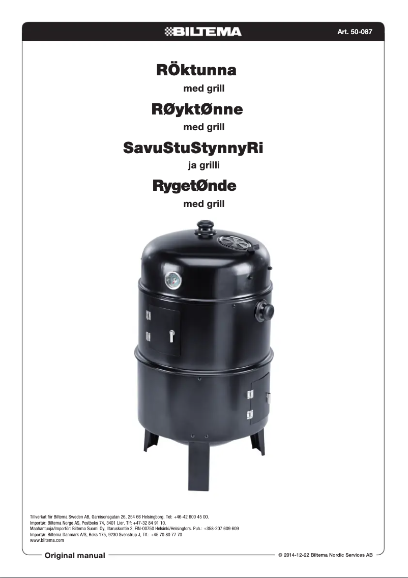 Page 1 de la notice Manuel utilisateur Biltema 50-087