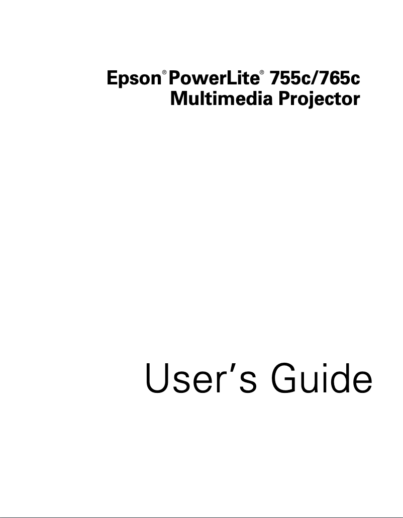 Page 1 de la notice Manuel utilisateur Epson PowerLite 755c