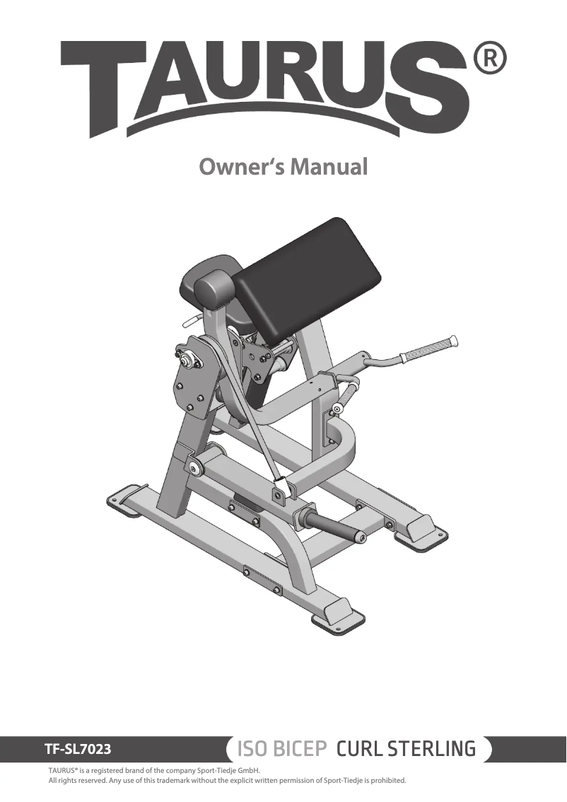 Image de la première page du manuel de l'appareil Iso Bicep Curl Sterling
