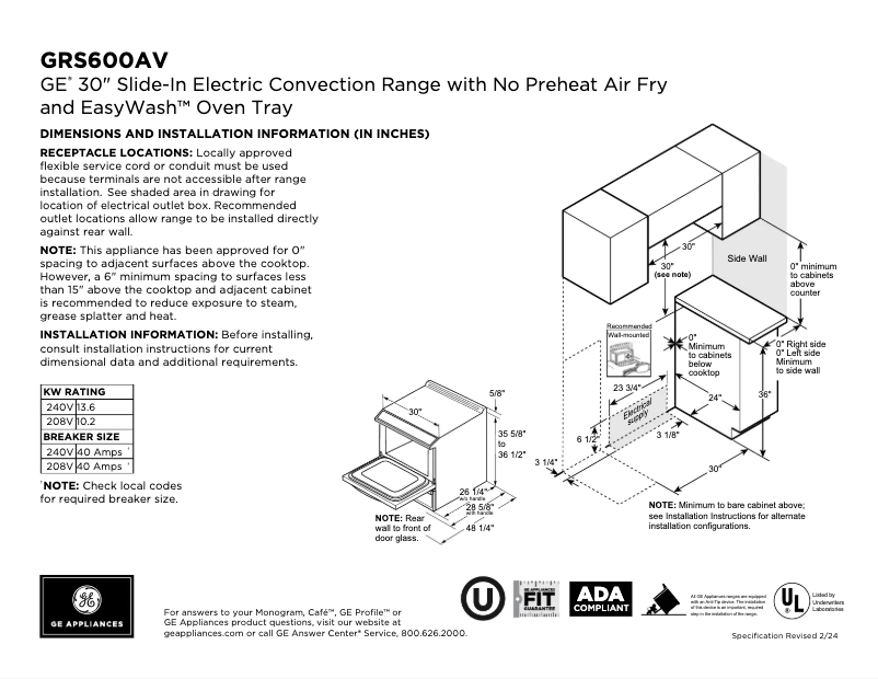 Imagen de la primera página del manual del dispositivo GRS600AVFS