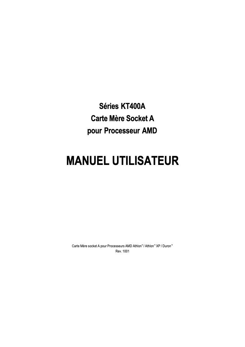 Page n°1 - Manuel utilisateur Gigabyte GA-7VAXP-A