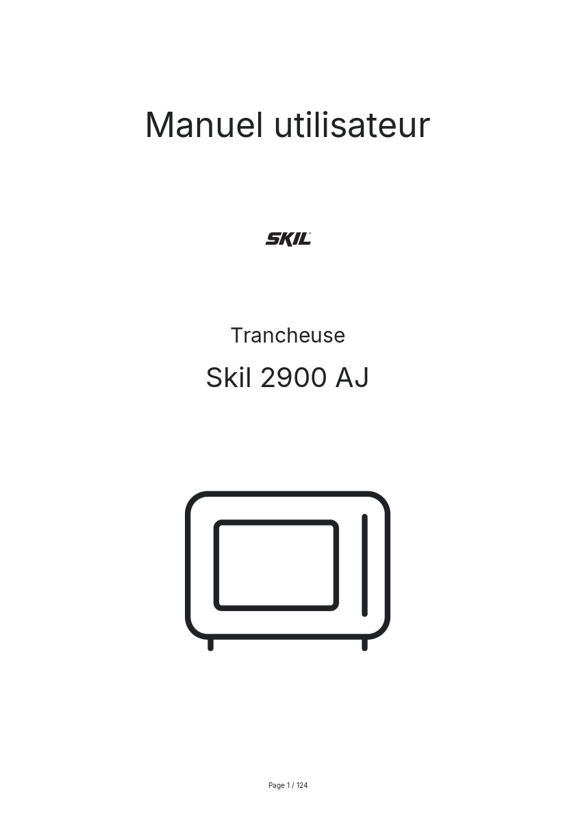 Page n°1 - Manuel utilisateur Skil 2900 AJ