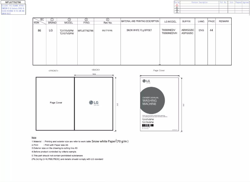Imagen de la primera página del manual del dispositivo T2175VSPM