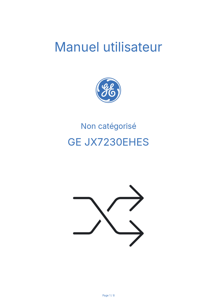 Image de la première page du manuel de l'appareil JX7230EHES