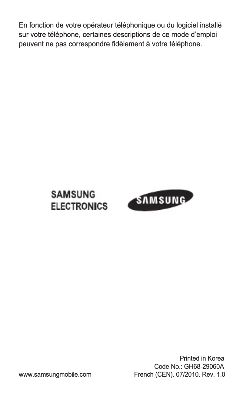 Image de la première page du manuel de l'appareil GT-C3200