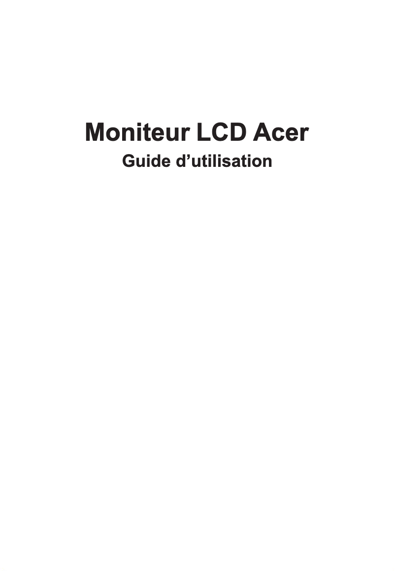 Page n°1 - Manuel utilisateur Acer Nitro VG242YP