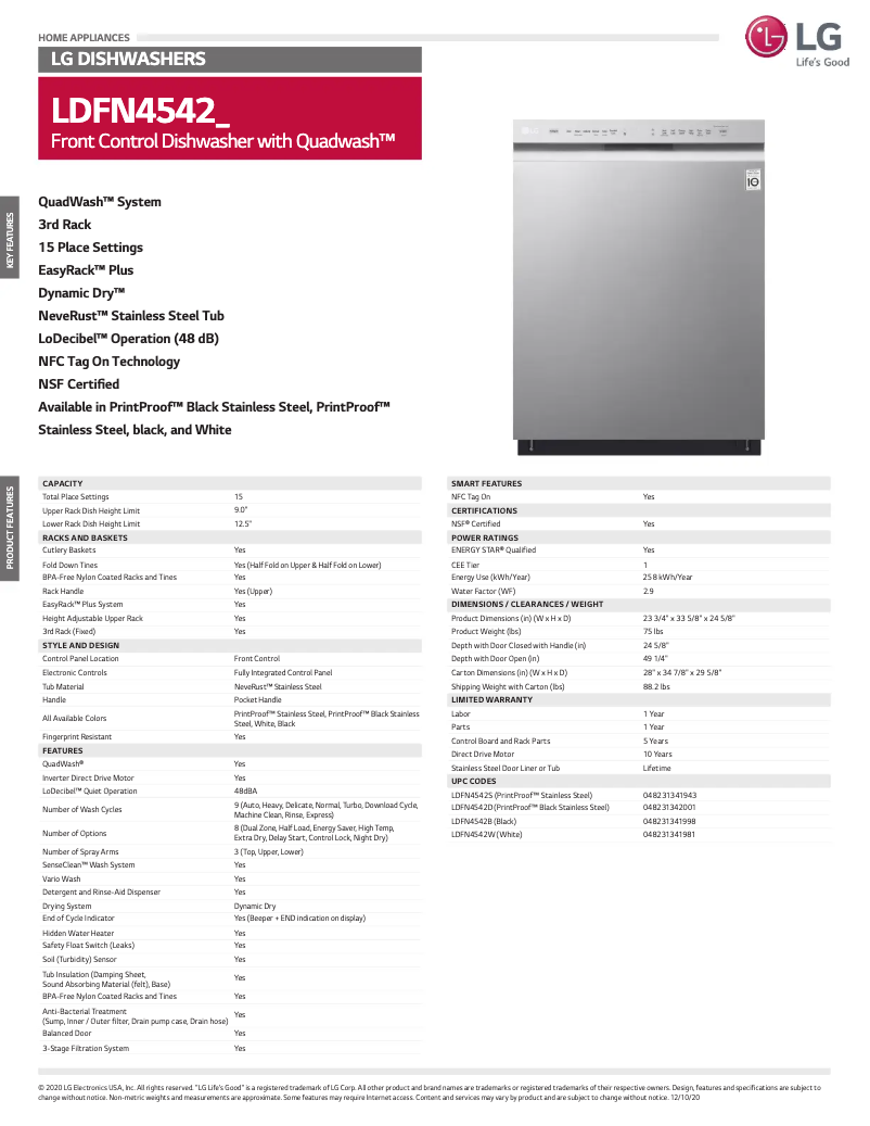 Imagen de la primera página del manual del dispositivo LDFN4542S