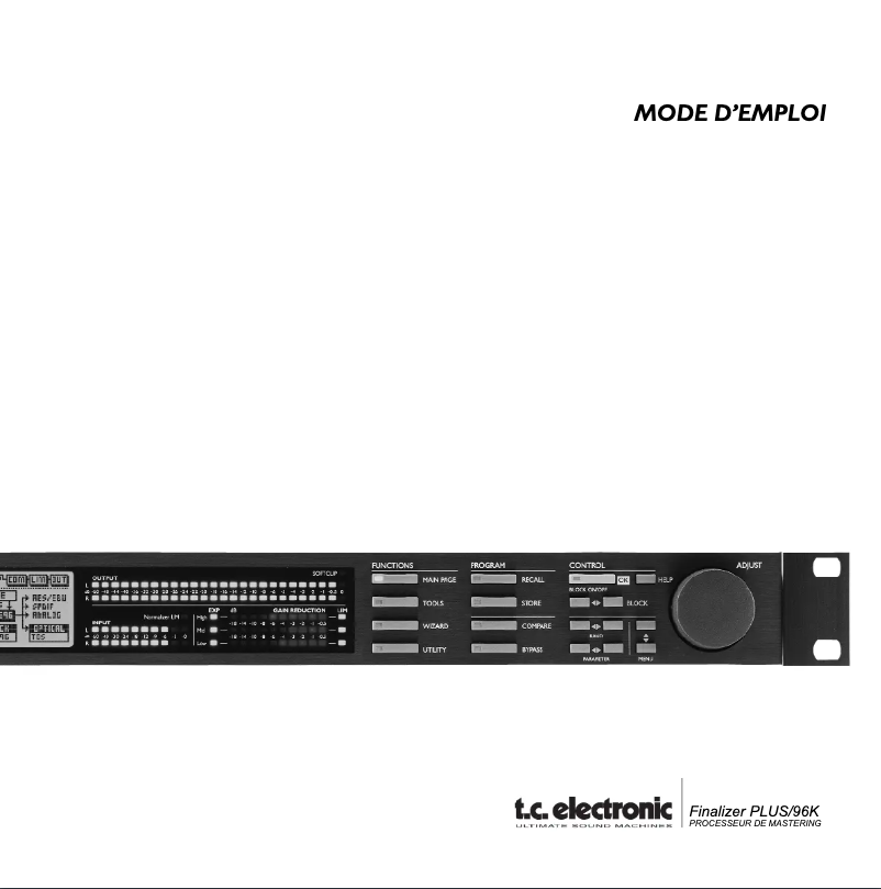 Image de la première page du manuel de l'appareil Finalizer Plus/96K