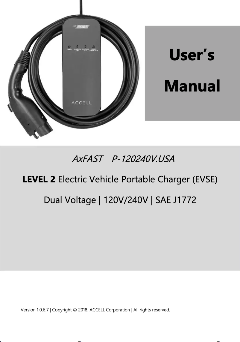 Image de la première page du manuel de l'appareil P-120240V.USA