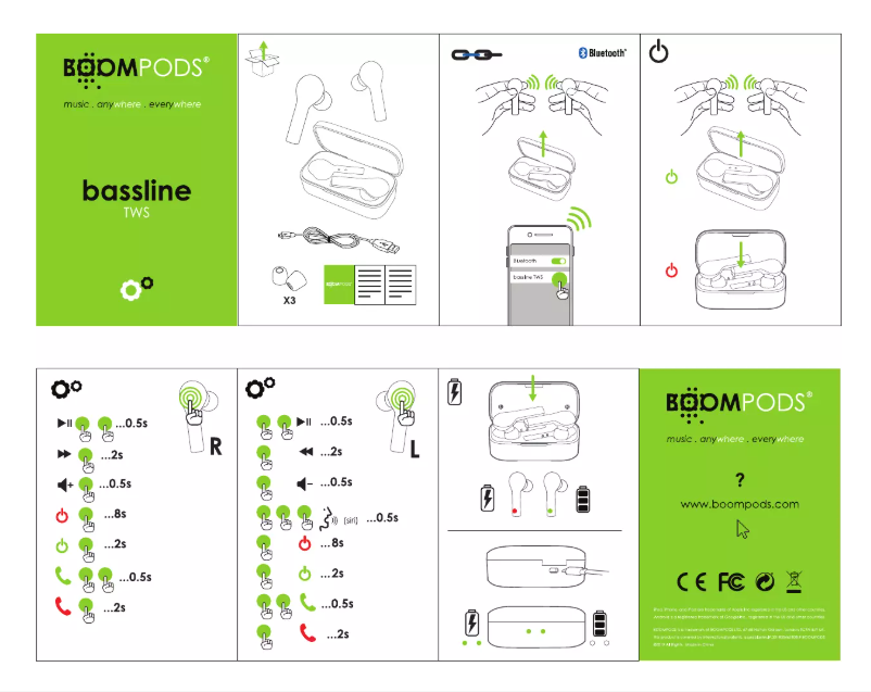 Page n°1 - Manuel utilisateur Boompods Bassline TWS