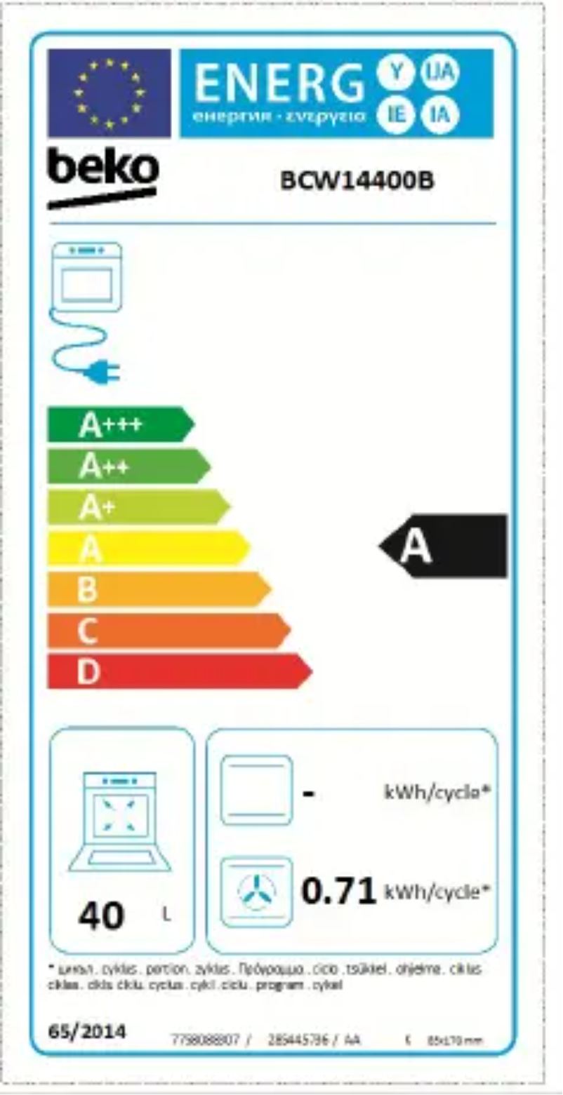 Page 1 de la notice Manuel utilisateur Beko BCW14400