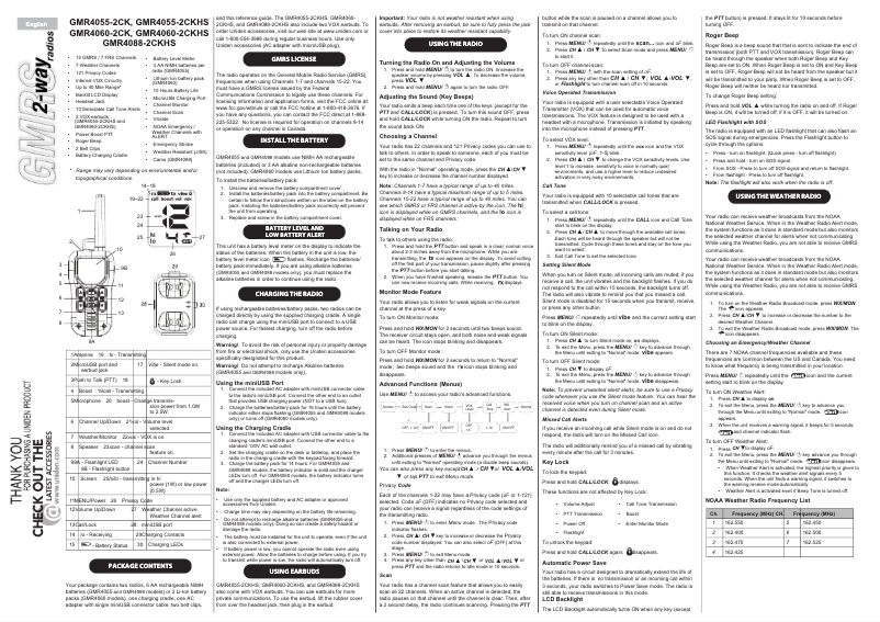 Image de la première page du manuel de l'appareil GMR4055-2CKHS