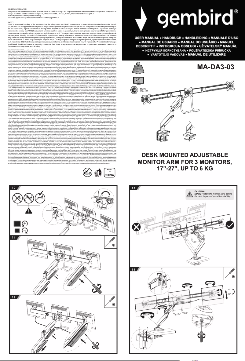 Página 1 del manual Manual de usuario Gembird MA-DA3-03