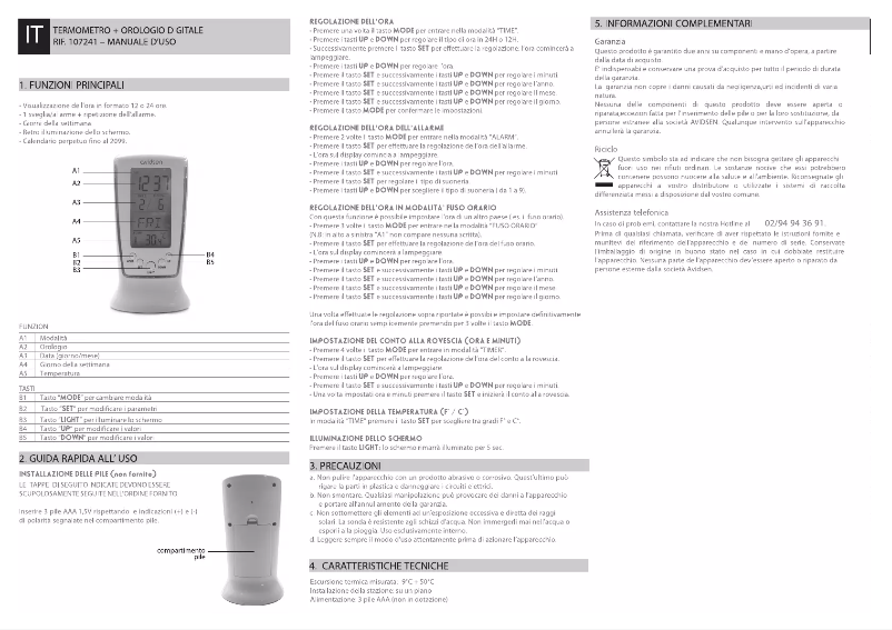 Page 1 de la notice Manuel utilisateur Avidsen 107241