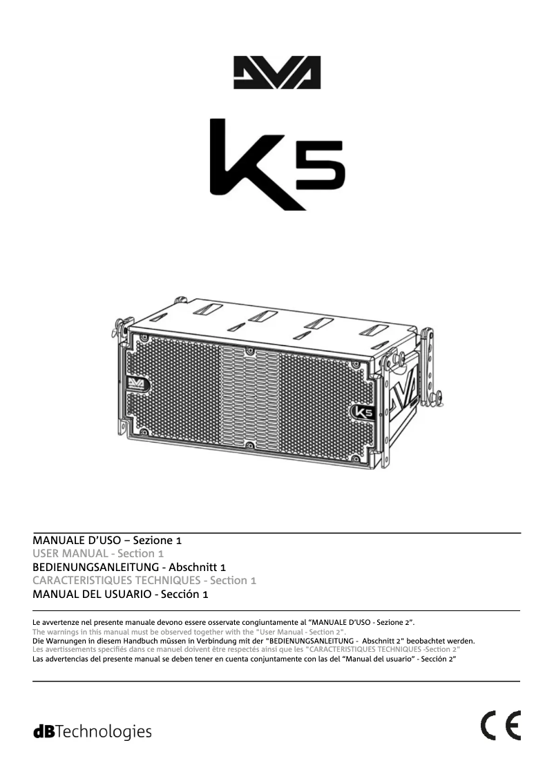Page 1 de la notice Manuel utilisateur DB Technologies DVA K5