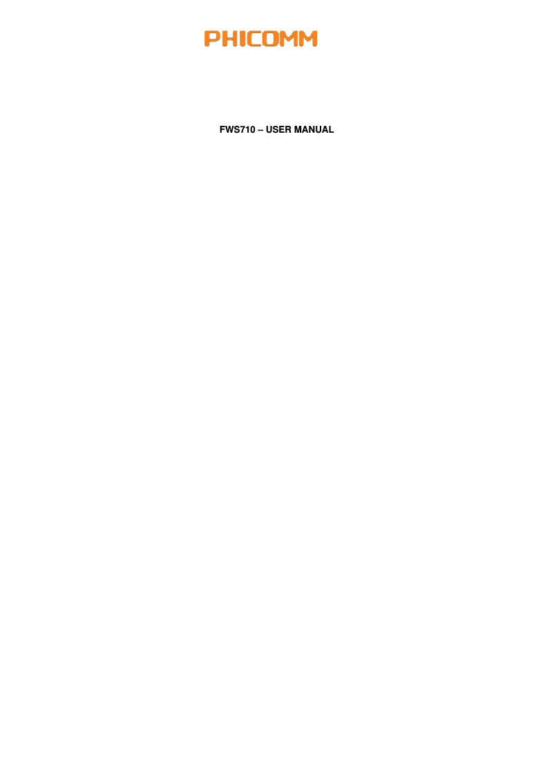 Image de la première page du manuel de l'appareil FWS710