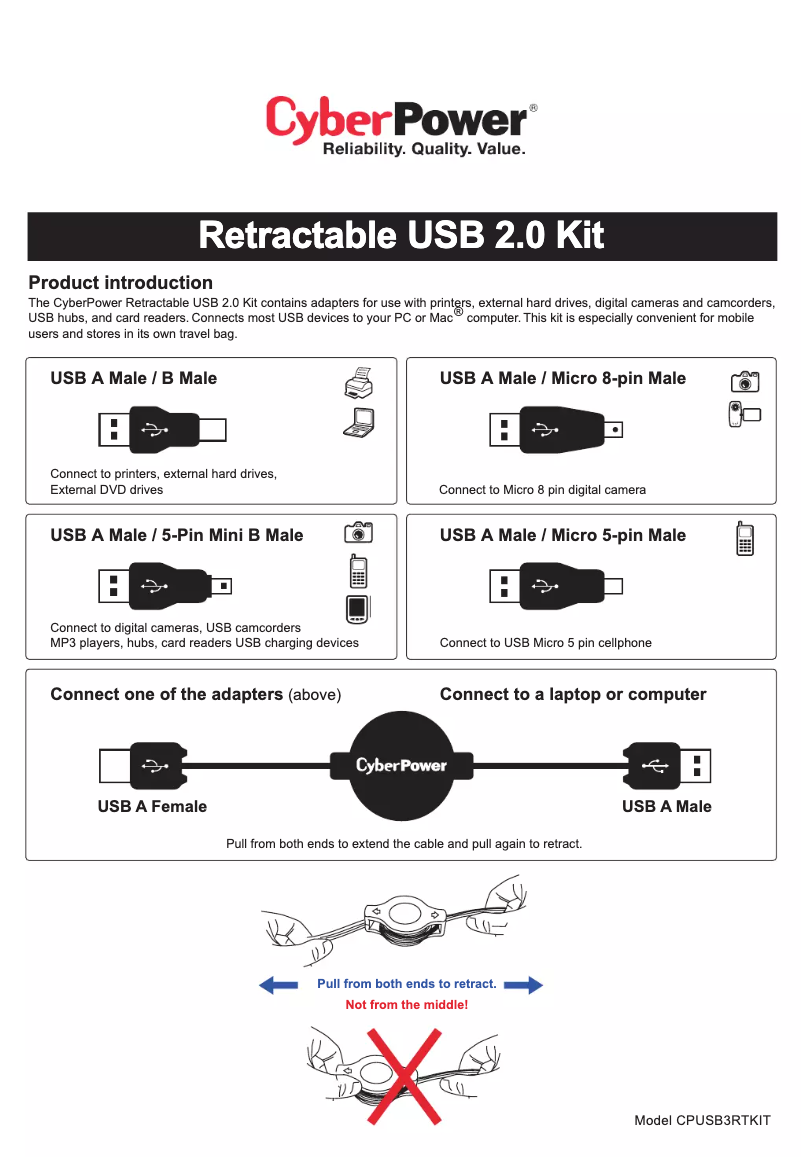 Page n°1 - Manuel utilisateur CyberPower CPUSB3RTKIT
