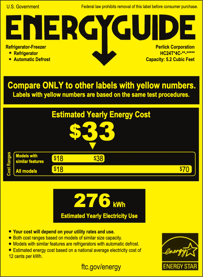 Page 1 de la notice Mode d'emploi Perlick HC24TB-4-1R-1