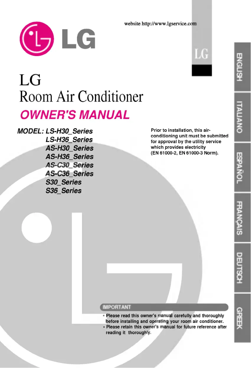 Page n°1 - Manuel utilisateur LG AS-H306MLM0