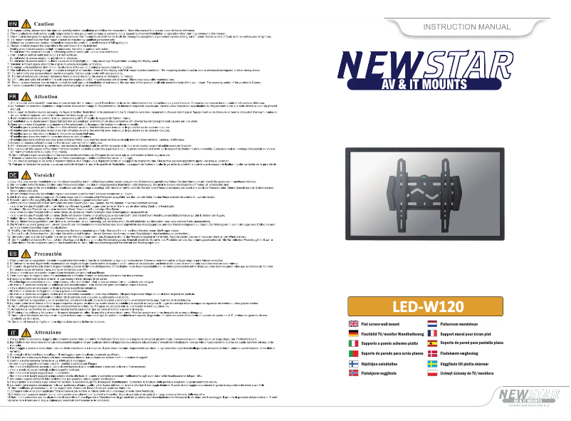 Page n°1 - Manuel utilisateur Newstar LED-W120