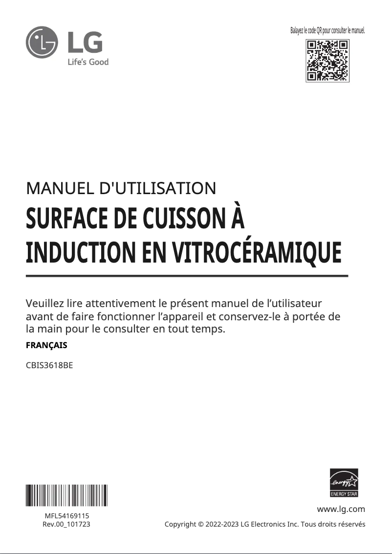 Page 1 de la notice Manuel utilisateur LG CBIS3618BE