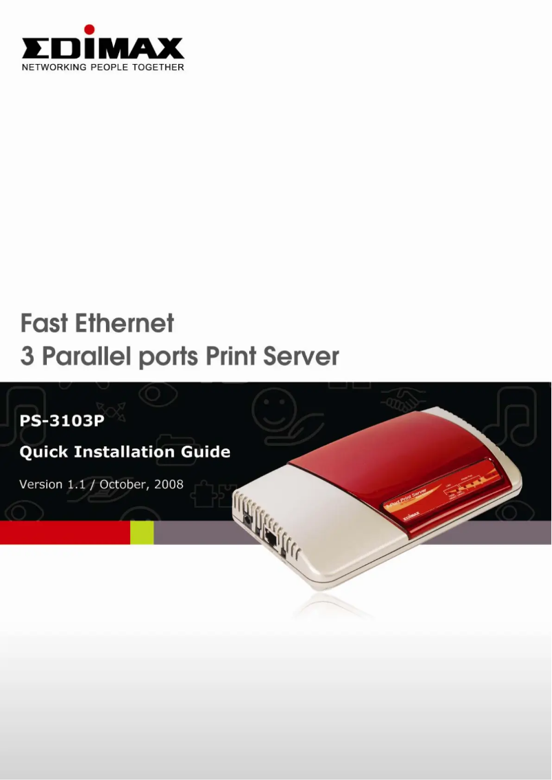 Page 1 de la notice Manuel utilisateur Edimax PS-3103P
