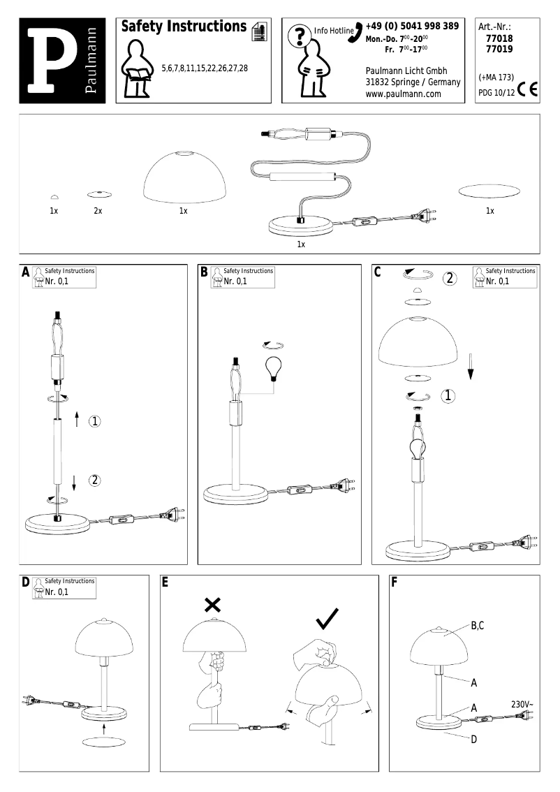 Page 1 de la notice Manuel utilisateur Paulmann Ella