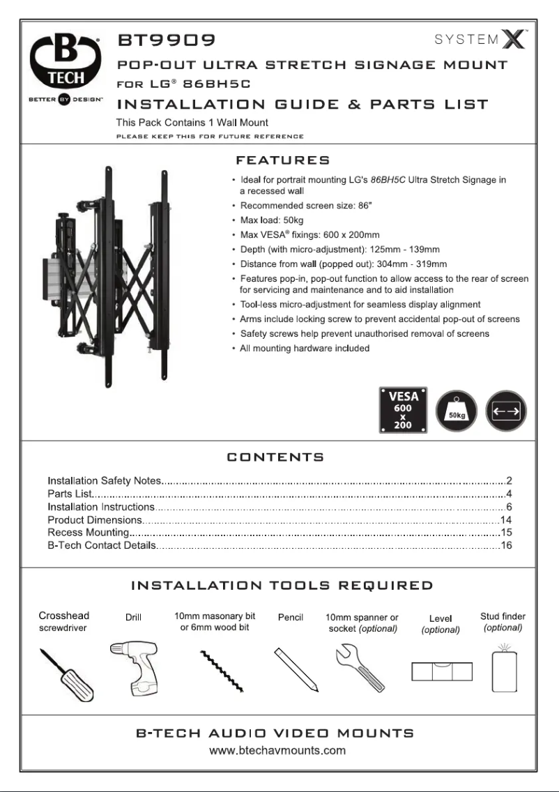Image de la première page du manuel de l'appareil BT9909
