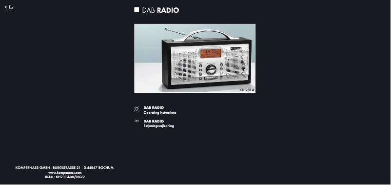 Imagen de la primera página del manual del dispositivo KH 2314