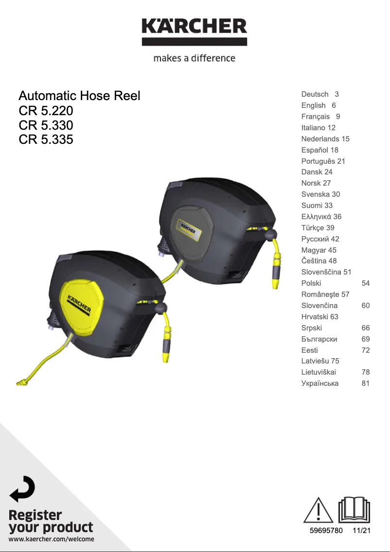 Page 1 de la notice Manuel utilisateur Kärcher CR 5.330