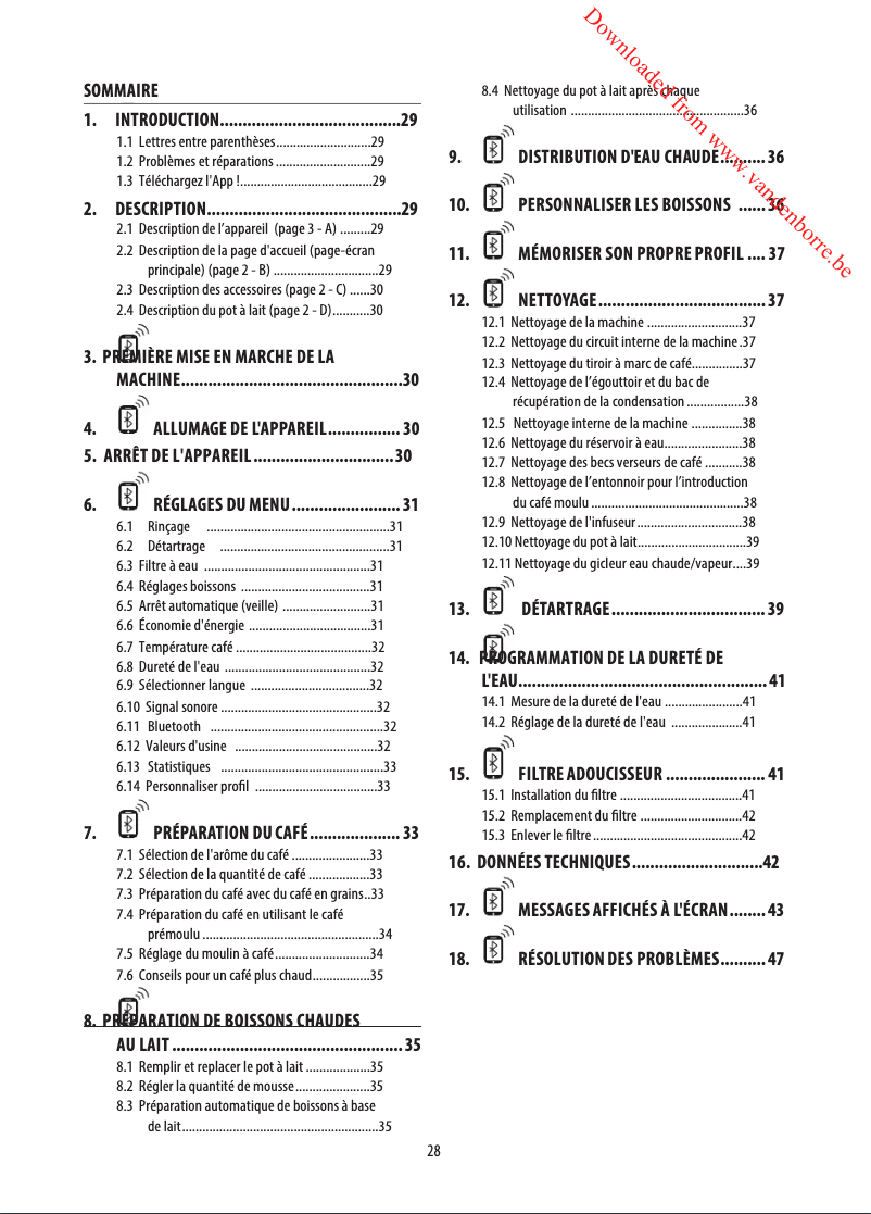 Page n°1 - Manuel utilisateur DeLonghi PrimaDonna Class ECAM 550.65.SB