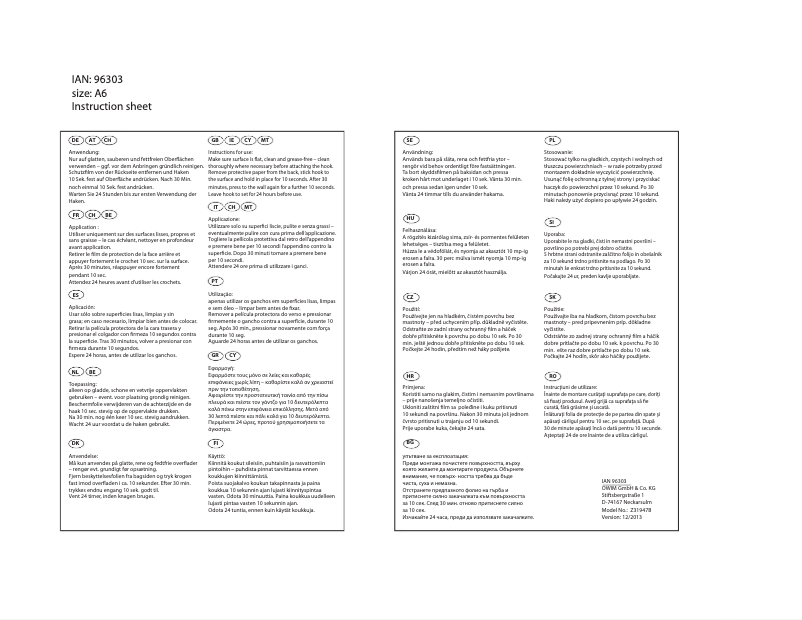 Page 1 de la notice Manuel utilisateur Ordex IAN 96303